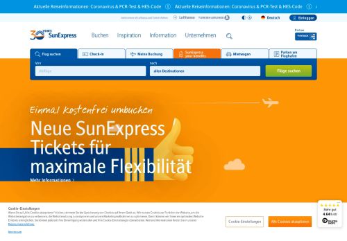 
                            2. SunExpress: Billige Flüge buchen & zu Top-Destinationen fliegen