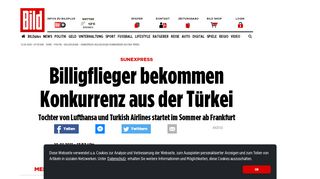 
                            9. SunExpress: Billigflieger-Konkurrenz aus der Türkei - Wirtschaft - Bild.de