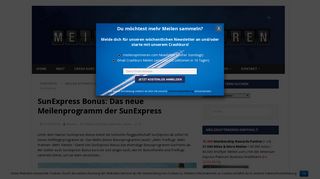 
                            10. SunExpress Bonus - Das neue Meilenprogramm | meilenoptimieren.com