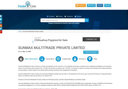 
                            6. SUNMAX MULTITRADE PRIVATE LIMITED - Company, directors and ...