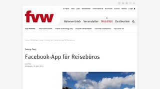 
                            6. Sunny Cars: Facebook-App für Reisebüros - FVW.de