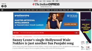 
                            9. Sunny Leone's single Hollywood Wale Nakhre is just another fun ...