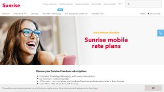 
                            5. Sunrise Freedom: mobile subscriptions starting at CHF 25.00 with no ...