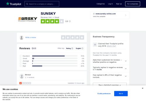 
                            9. SUNSKY Reviews | Read Customer Service Reviews of www ...