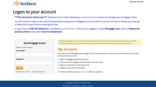 
                            7. SunTrust Mortgage - Client logon