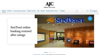 
                            12. SunTrust online banking restored after outage - AJC.com