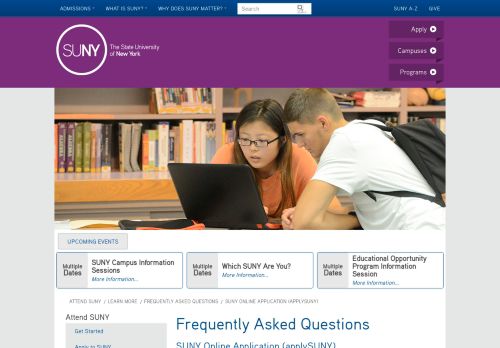 
                            3. SUNY Online Application (applySUNY) - SUNY