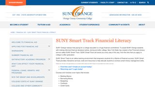 
                            10. SUNY Orange: Financial Aid - SUNY Smart Track Financial Literacy