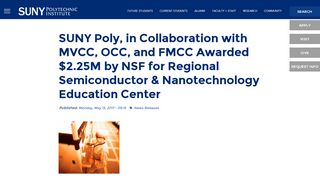 
                            11. SUNY Poly, in Collaboration with MVCC, OCC, and FMCC Awarded ...