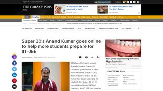 
                            9. Super 30's Anand Kumar goes online to help more students prepare ...