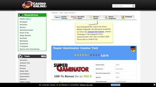 
                            5. Super Gaminator Casino online im Test: 500 € Bonus! - CasinoOnline.de