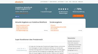 
                            9. Super Konditionen über Preisbörse24 - Vodafone Bewertung - Aboalarm