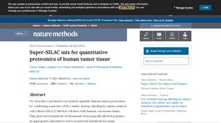 
                            10. Super-SILAC mix for quantitative proteomics of human tumor tissue ...