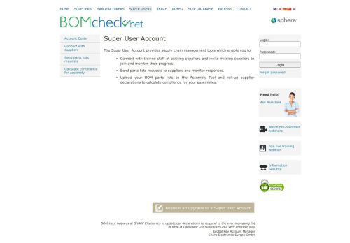 
                            5. Super User Account | BOMcheck.net