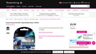 
                            11. Superdrug Smartfit Triple Blade Razor Refills | Mens | Superdrug