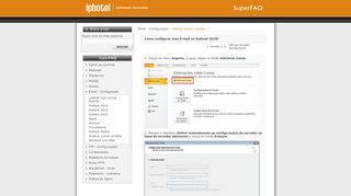 
                            6. SuperFAQ IPHOTEL | Como configurar meu E-mail no Outlook 2010?