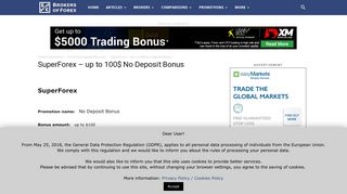 
                            5. SuperForex - up to 100$ No Deposit Bonus - BrokersOfForex.com