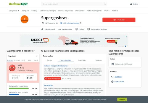 
                            8. Supergasbras - Reclame Aqui