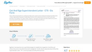 
                            9. Superintendent Letter - ETS - ets form - Fill Out and Sign Printable ...