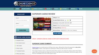 
                            4. Superior Casino | R250 Free No Deposit Bonus