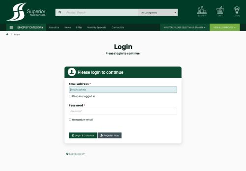 
                            9. Superior Food Services | Login & Registration
