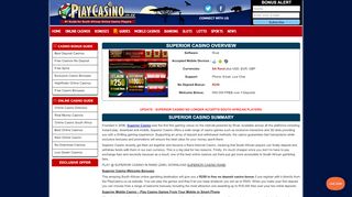 
                            2. Superior Online Casino - R250 Free No Deposit Bonus - Online Casinos