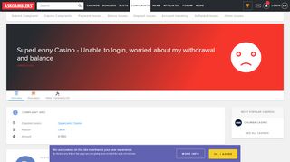 
                            6. SuperLenny Casino - Unable to login, worried about my withdrawal ...