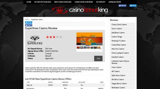 
                            12. Superlines Casino : 2017 No Deposit Promos - Casino Bonus King