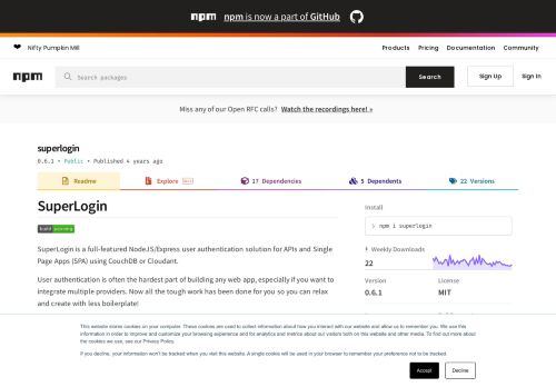 
                            11. superlogin - npm
