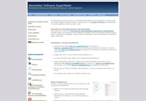
                            6. SuperMailer Joomla Newsletteranmeldung und Newsletterabmeldung ...
