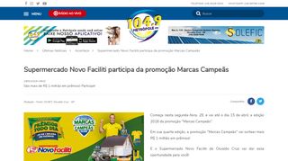 
                            13. Supermercado Novo Faciliti participa da promoção Marcas Campeãs