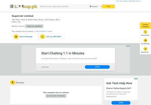 
                            10. Supernet Limited | Address, Contacts, Reviews @ Lookup.pk