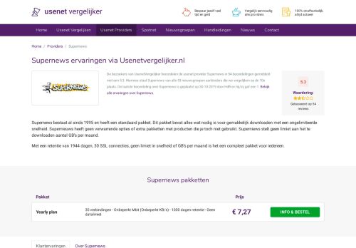 
                            4. Supernews ervaringen | Bekijk usenet pakketten & bestel direct