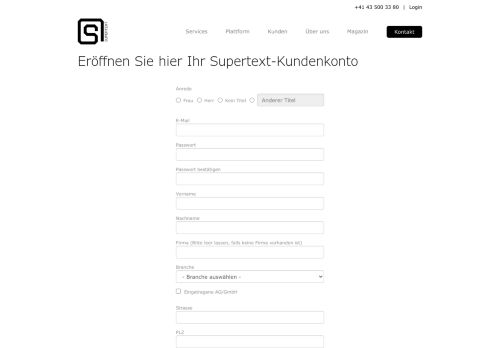 
                            2. Supertext-Konto Registration