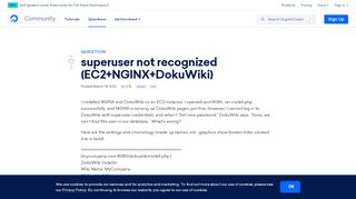 
                            10. superuser not recognized (EC2+NGINX+DokuWiki) | DigitalOcean