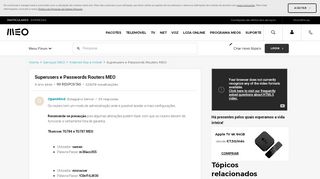 
                            2. Superusers e Passwords Routers MEO | MEO Fórum