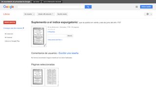 
                            9. Suplemento a el indice expurgatorio: que se publicó en veinte y seis ...