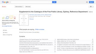 
                            12. Supplement to the Catalogue of the Free Public Library, Sydney, ...