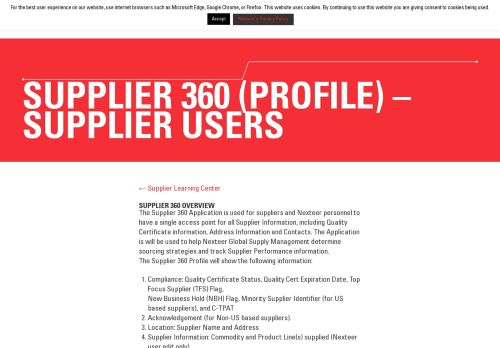 
                            5. Supplier 360 (PROFILE) – Supplier Users – Nexteer