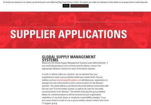 
                            3. Supplier Applications – Nexteer