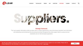 
                            9. Supplier Information Portal | Lear Corporation