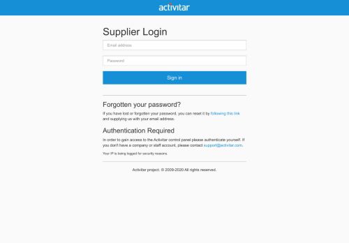 
                            5. Supplier Login - Activitar