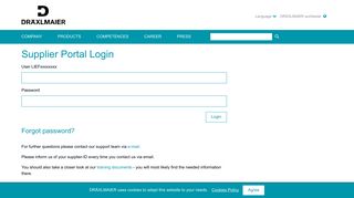 
                            2. Supplier Portal Login - Dräxlmaier