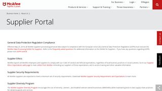 
                            11. Supplier Portal | McAfee