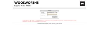 
                            2. Supplier Portal (PROD) - Woolworths