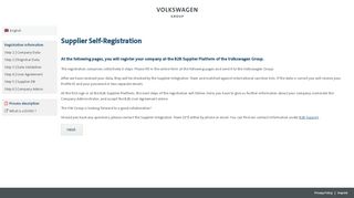 
                            5. Supplier Self Registration (v2.41.2) -Self registration - Volkswagen