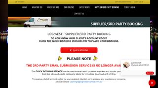 
                            10. Supplier/3rd Party Booking - Logiwest Express