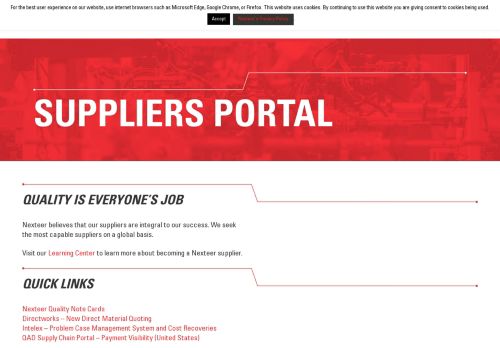 
                            2. Suppliers Portal – Nexteer