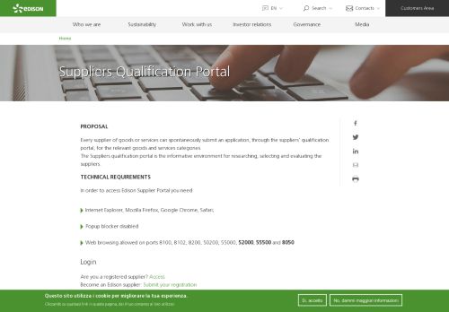 
                            9. Suppliers Qualification Portal | Edison