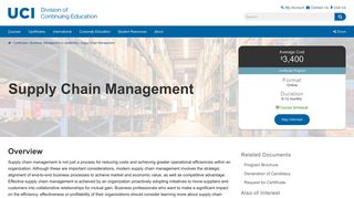 
                            9. Supply Chain Management Certificate Program